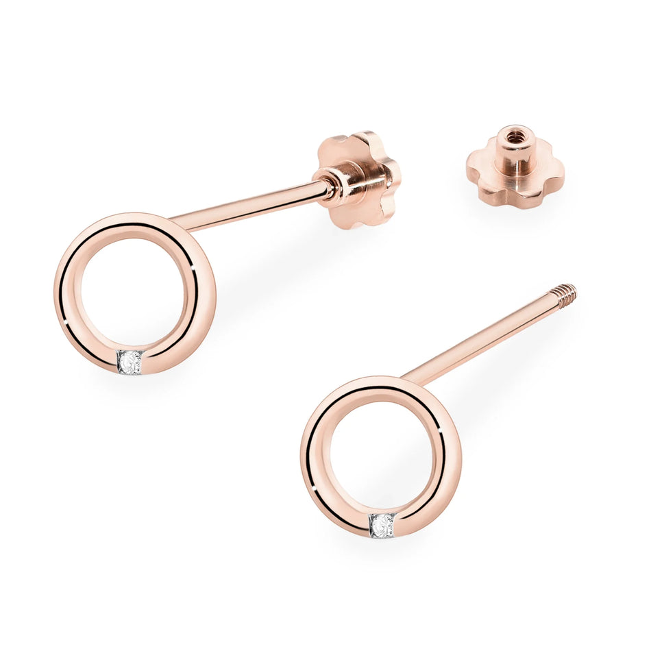 Zlaté náušnice s diamantmi 0,01 ct