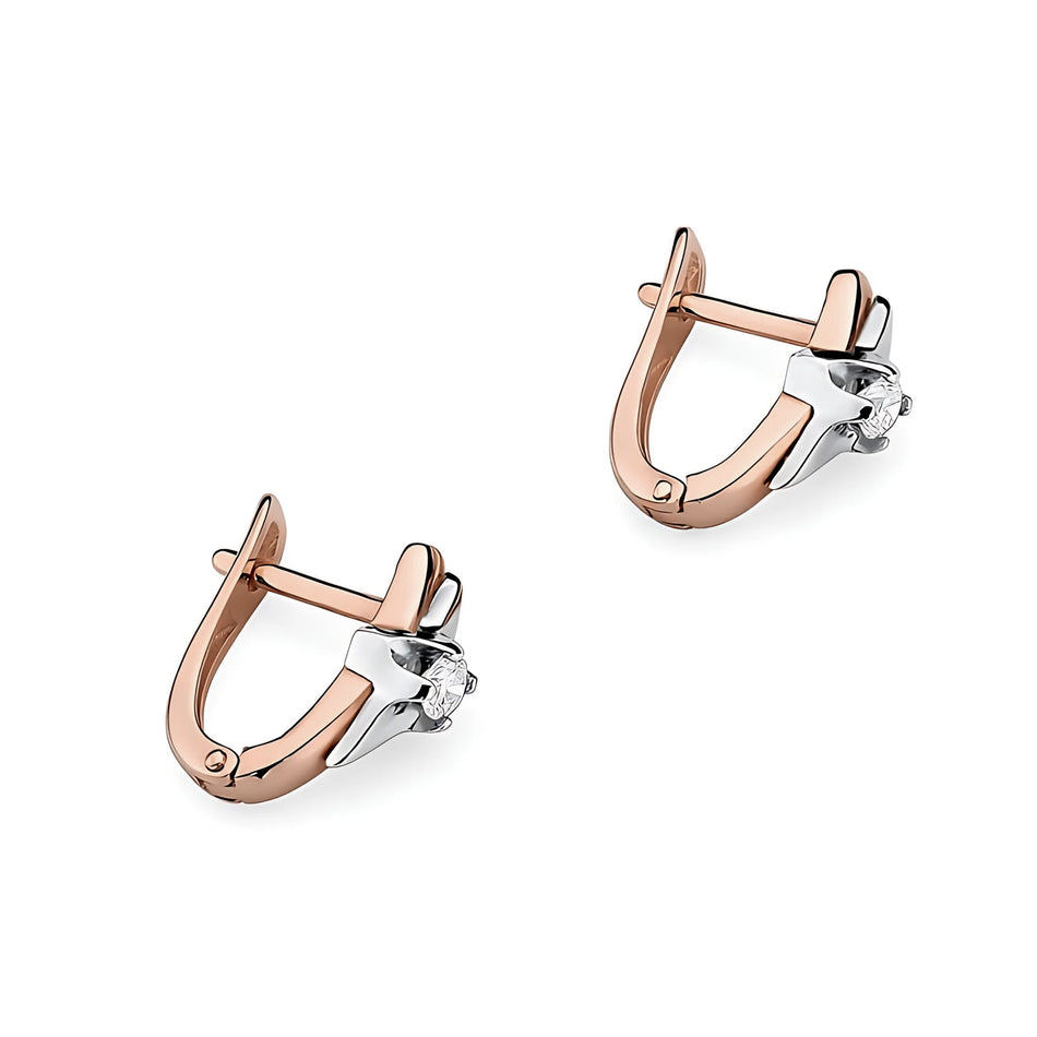 Gold Earrings with 0.08ct Diamonds