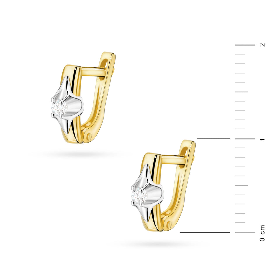 Gold Earrings with 0.04ct Diamonds