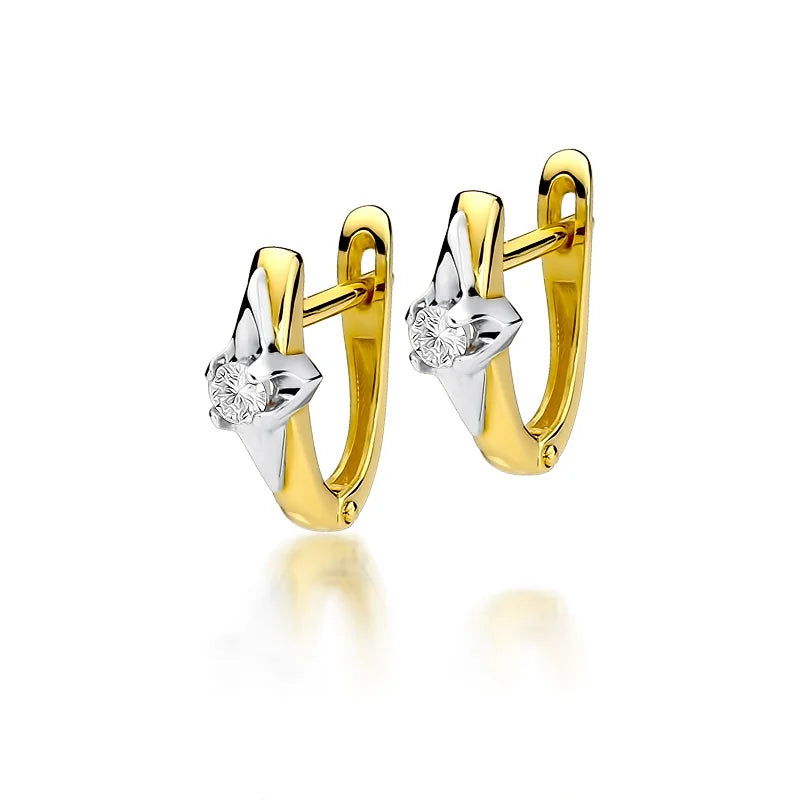 Gold Earrings with 0.08ct Diamonds