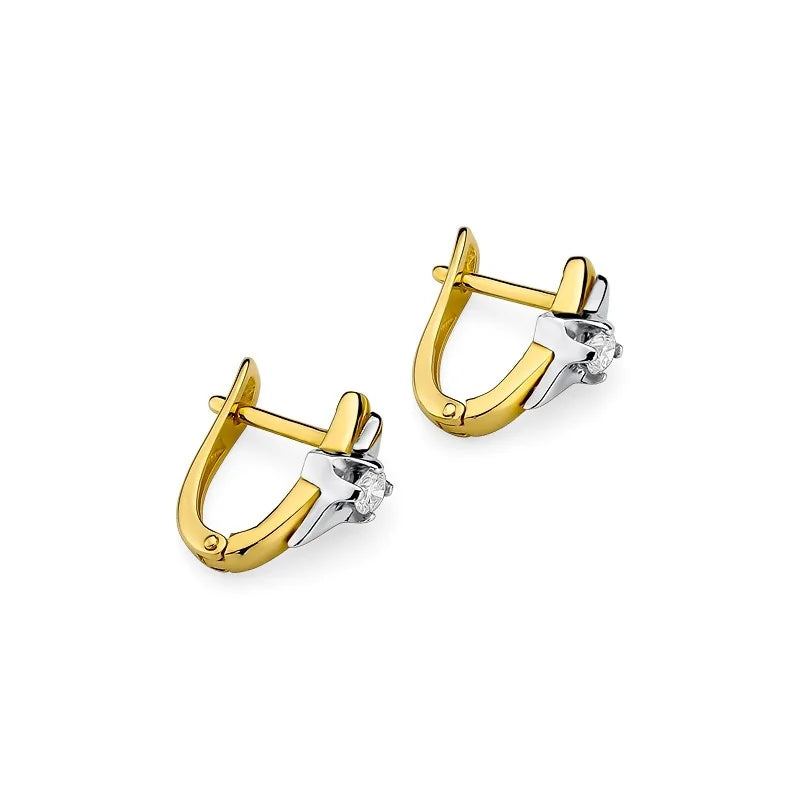Gold Earrings with 0.08ct Diamonds