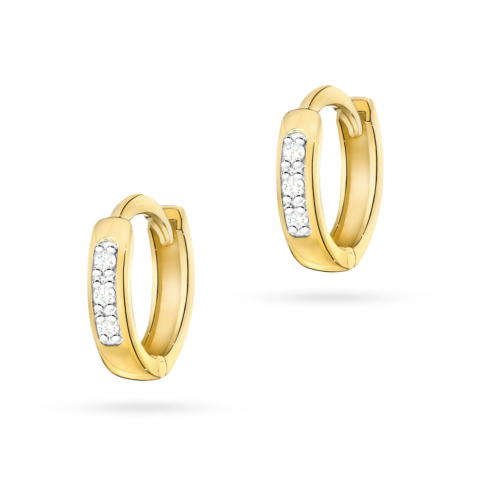 Gold Earrings with 0.087ct Diamonds