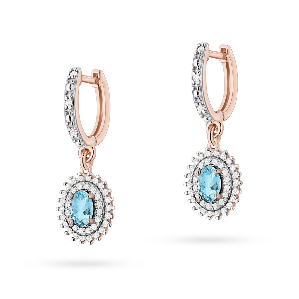 Gold Earrings with 0.50ct Topazes and 0.442ct Diamonds