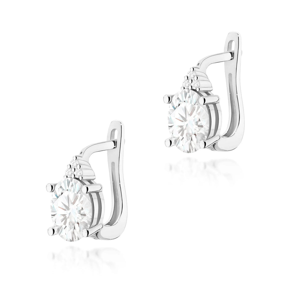 Zlaté náušnice s 2 x 0,70 ct a 0,0086 ct laboratórnymi diamantmi