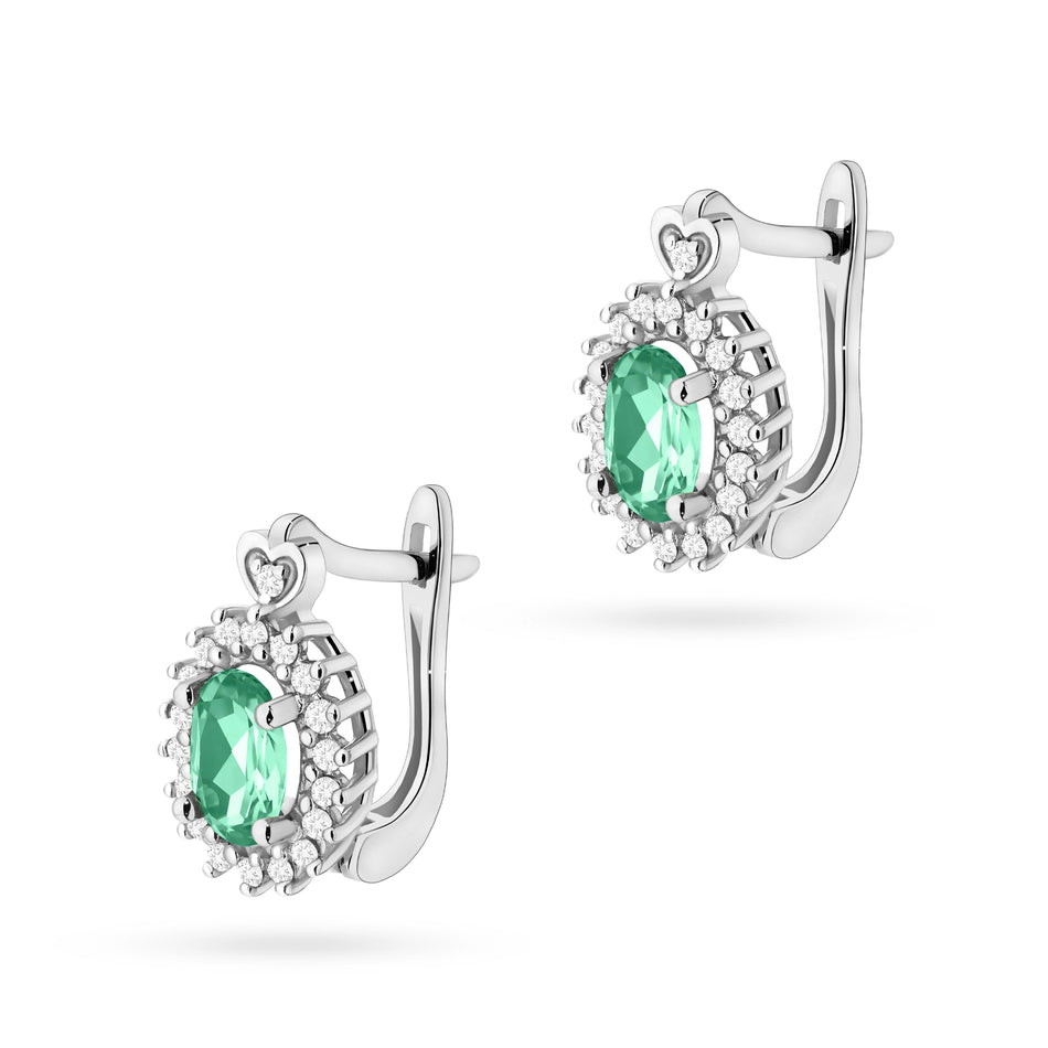 Gold Earrings with 0.40ct Emeralds and 0.19ct Diamonds