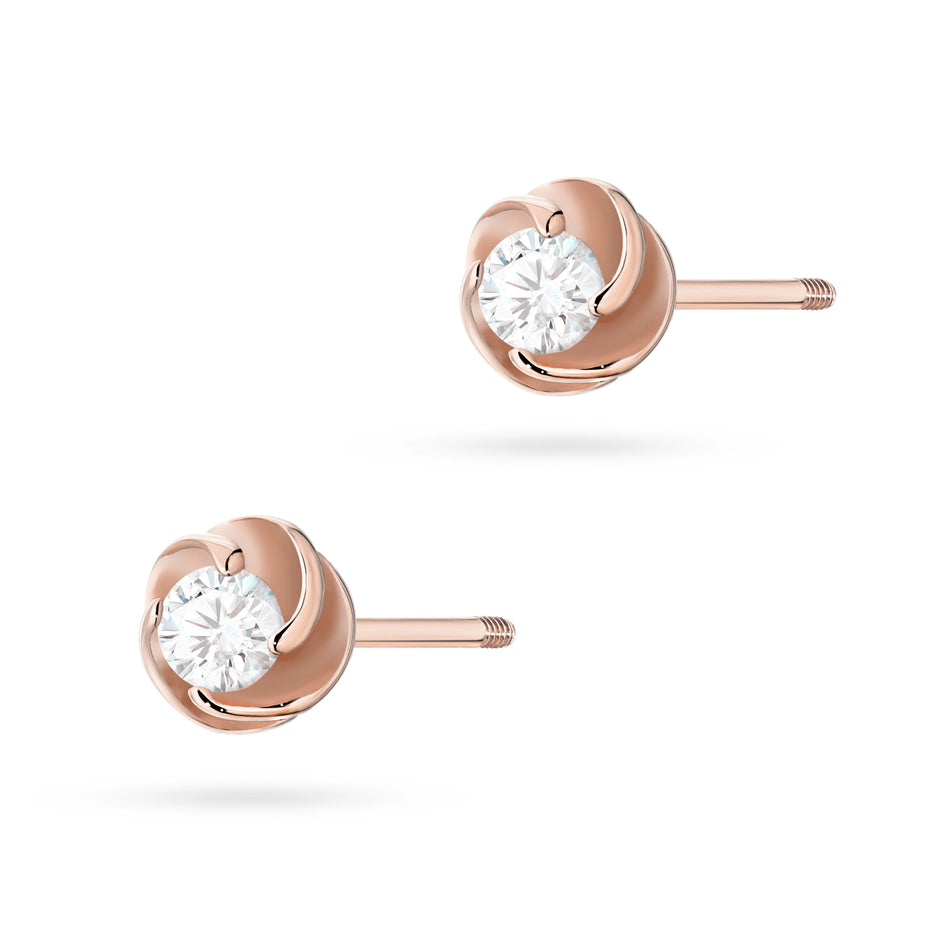 Gold Earrings with 0.08ct Diamonds