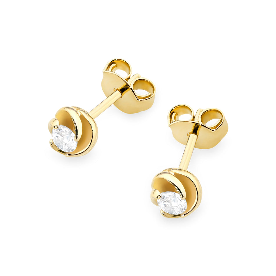 Gold Earrings with 0.08ct Diamonds