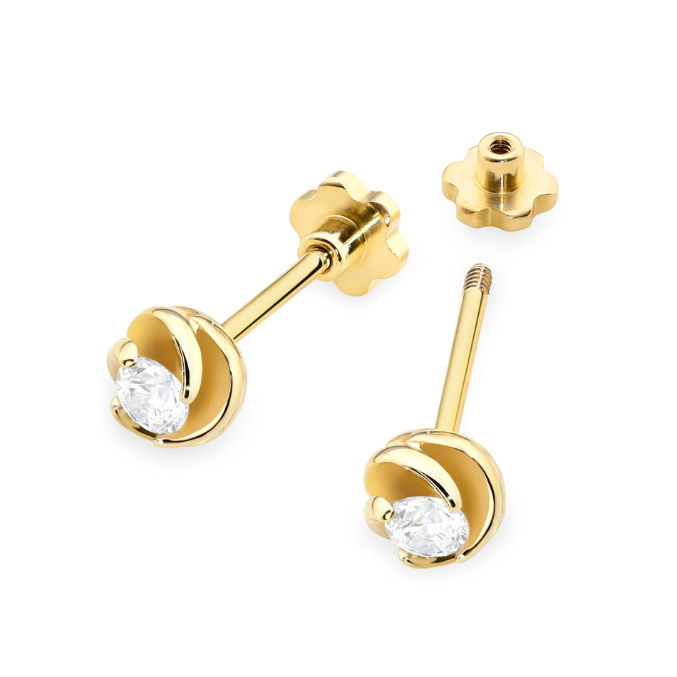 Gold Earrings with 0.08ct Diamonds