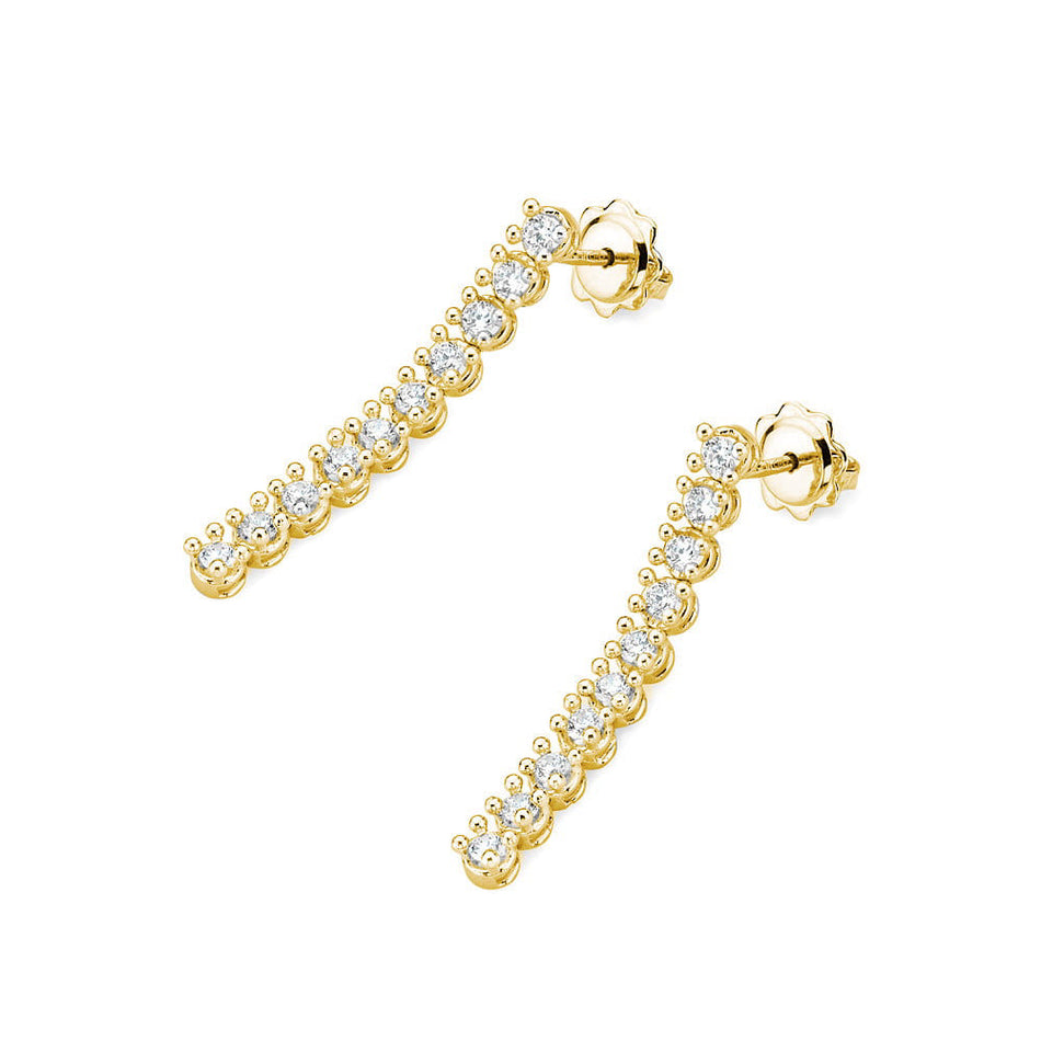 Zlaté náušnice s 0,8 ct laboratórnymi diamantmi