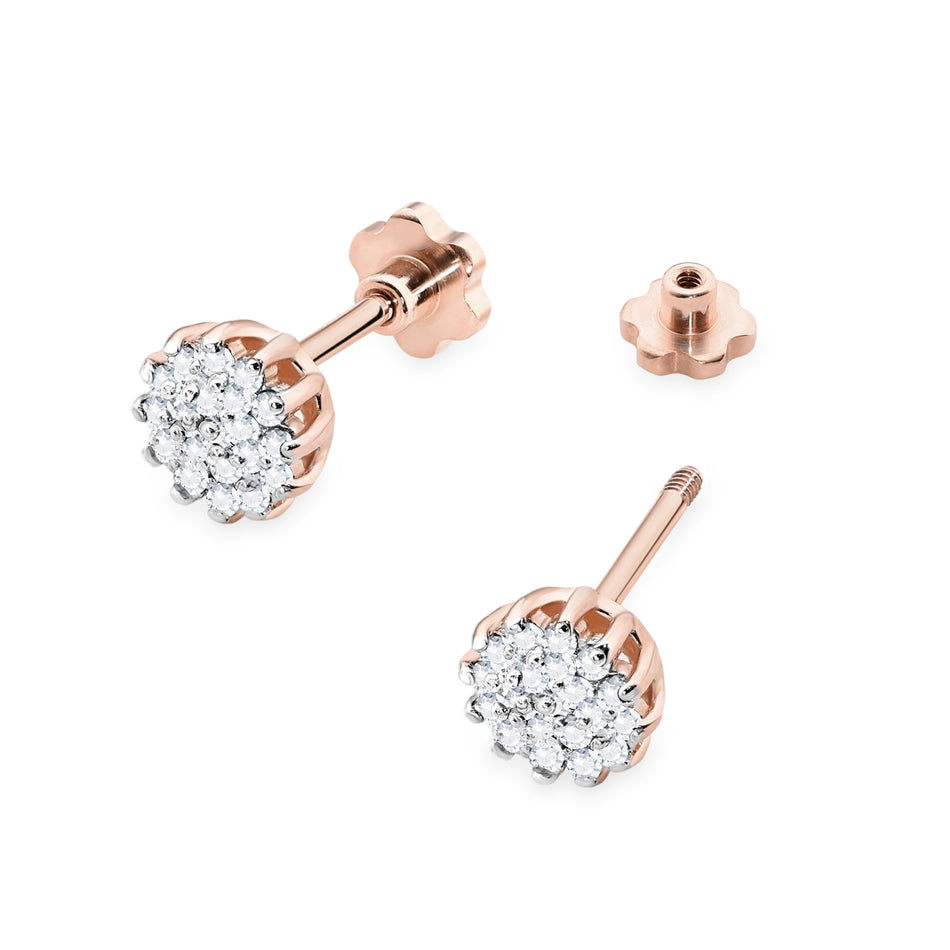 Gold Earrings with 0.19ct Diamonds