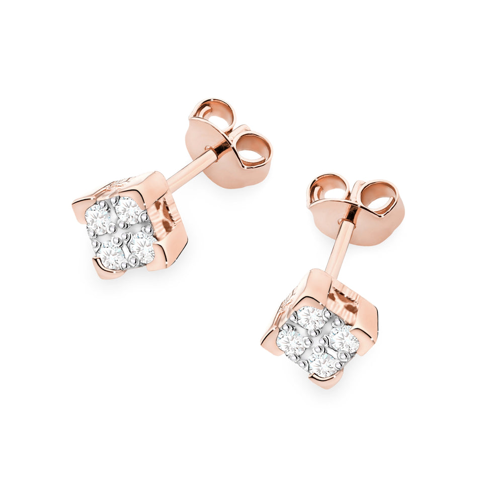 Gold Earrings with 0.16ct Diamonds