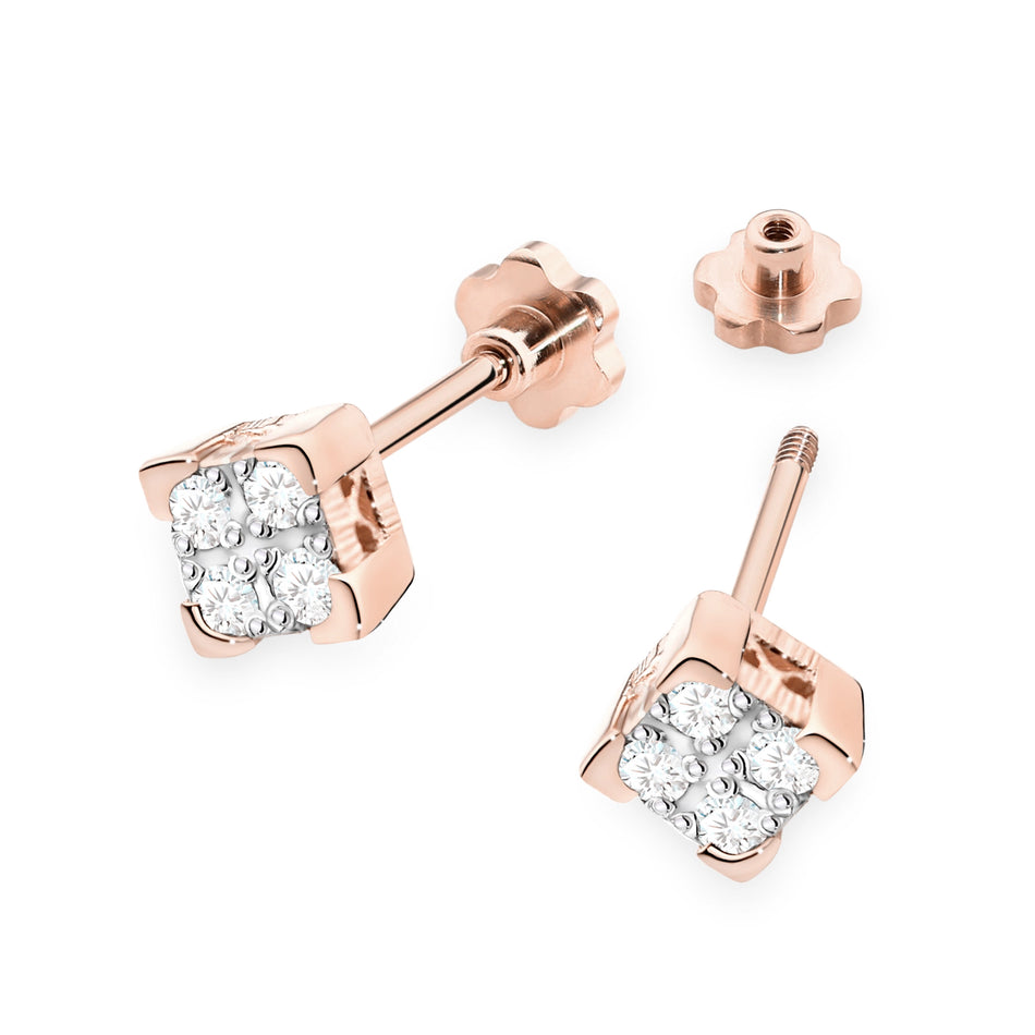 Gold Earrings with 0.16ct Diamonds