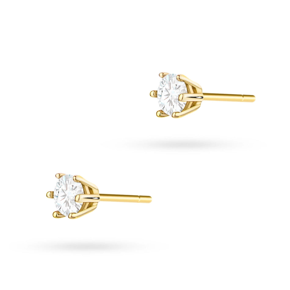 Gold Earrings with Zirconia
