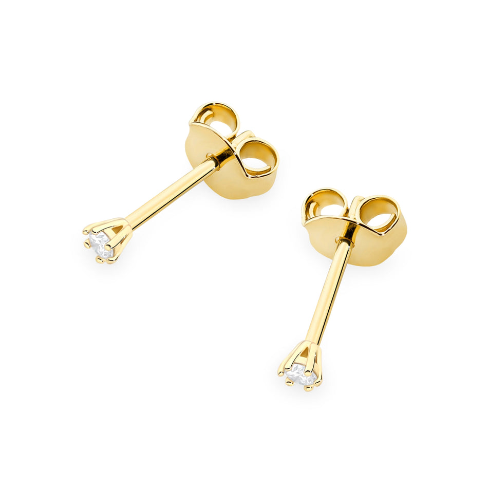 Gold Earrings with 0.05ct Diamonds