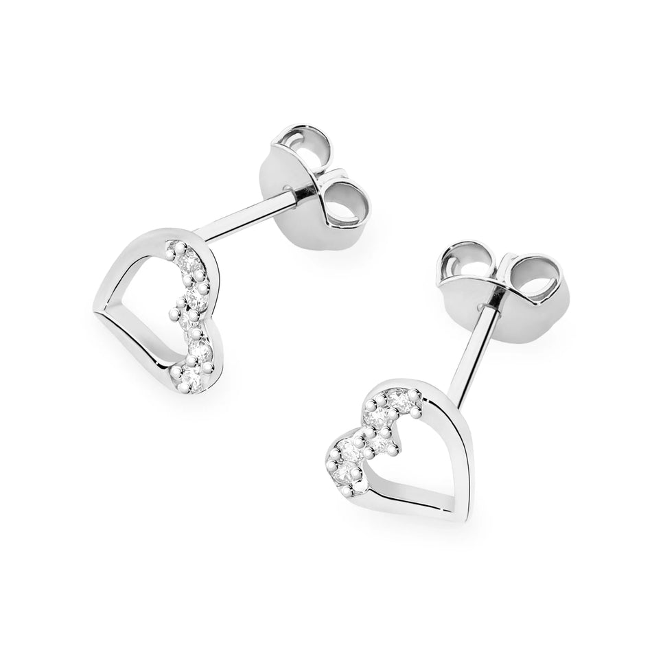 Zlaté náušnice s diamantmi 0,086 ct