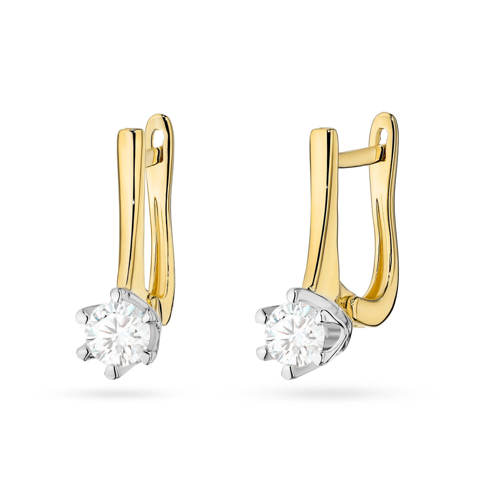 Gold Earrings with 0.30ct Lab-diamonds