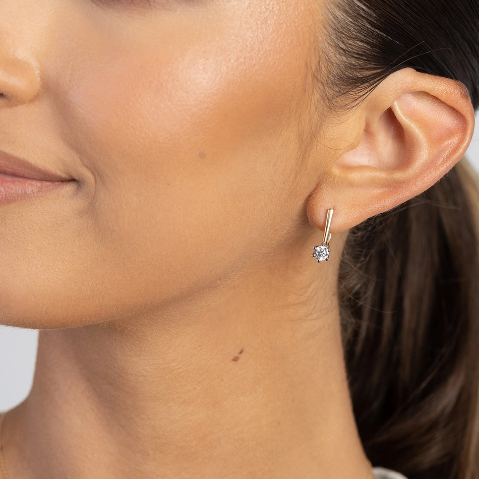 Gold Earrings with 0.30ct Lab-diamonds