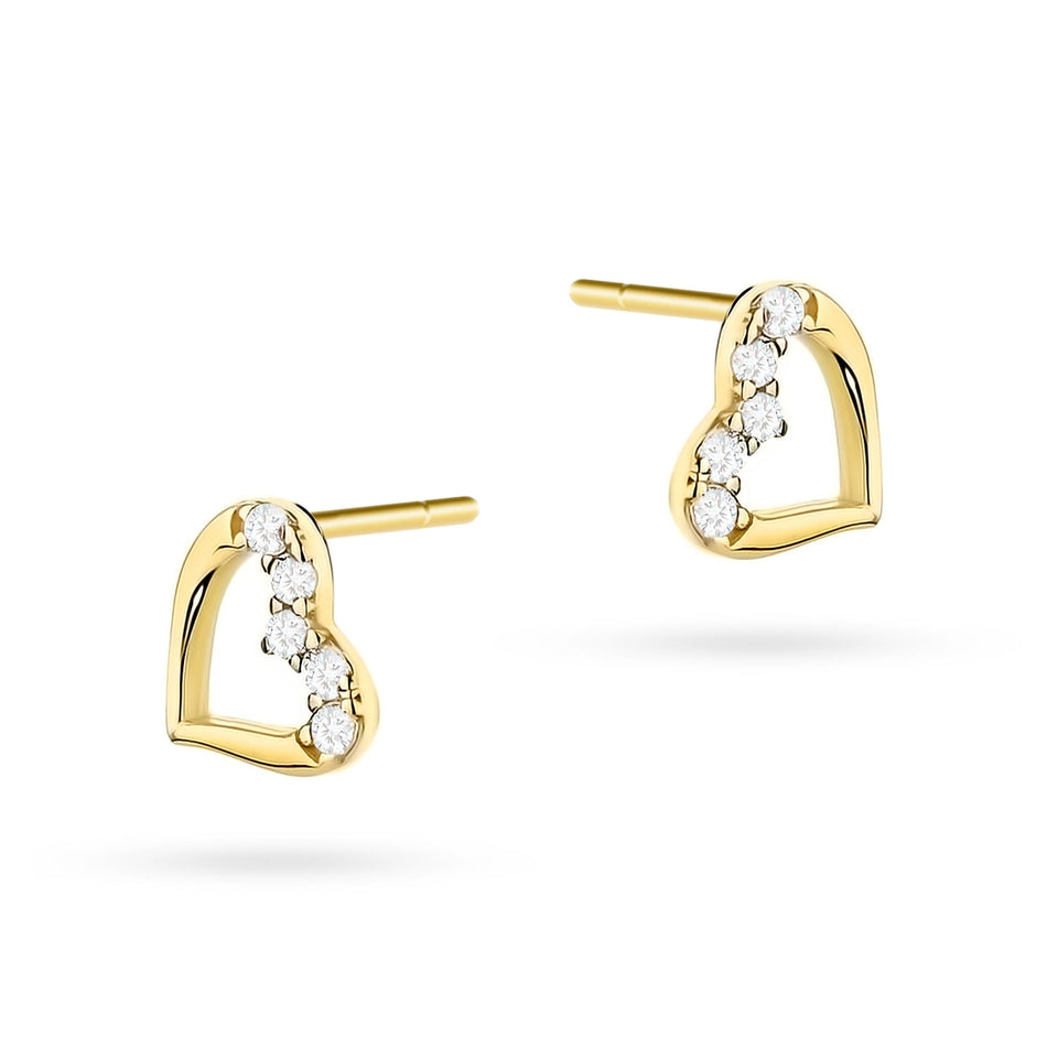 Gold Earrings with Zirconia