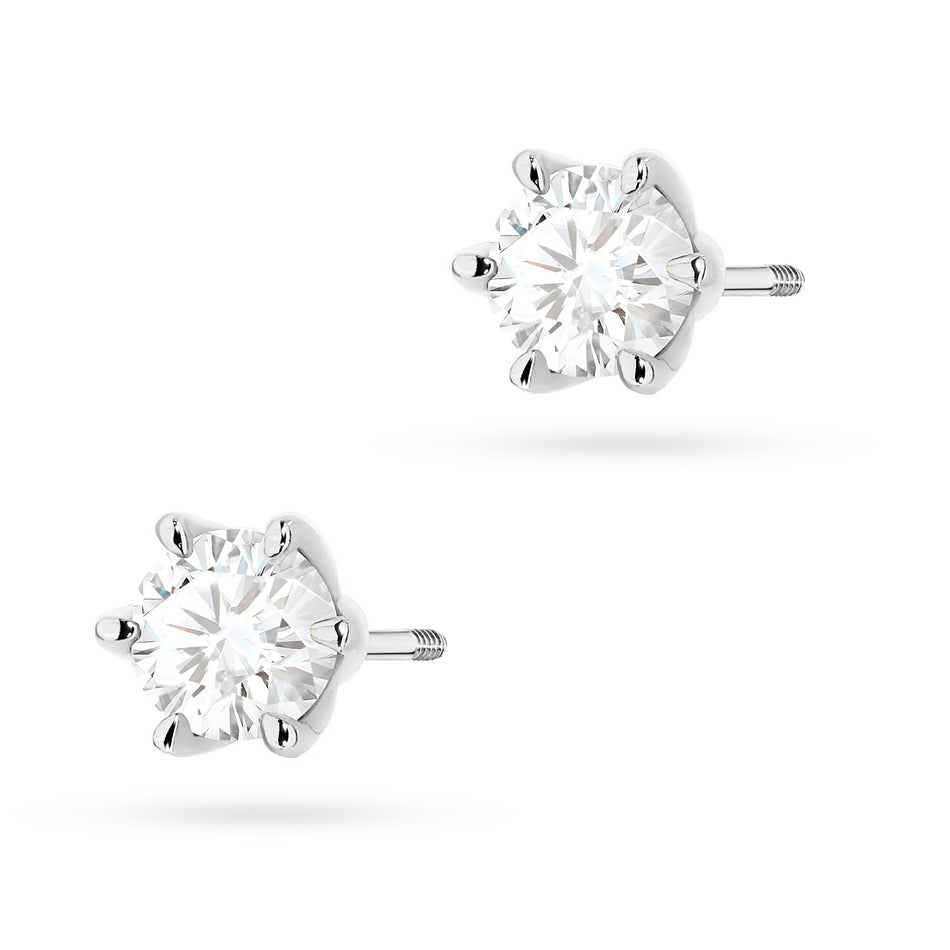 Gold Earrings with 2 x 0.70ct Diamonds