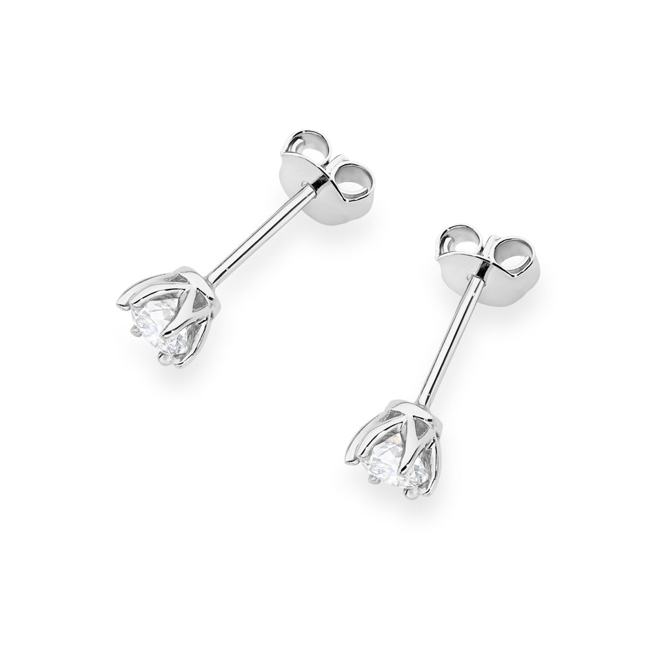 Gold Earrings with 2 x 0.30ct Lab-diamonds
