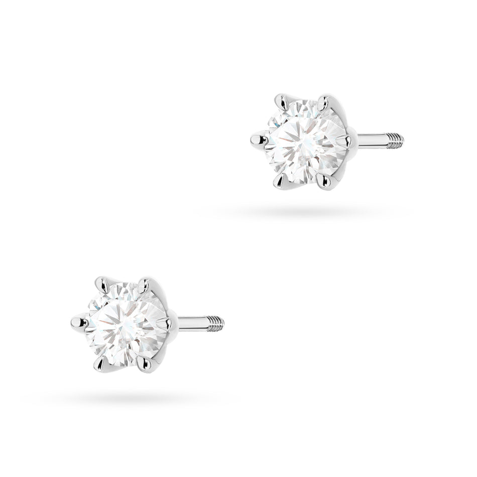 Gold Earrings with 2 x 0.30ct Lab-diamonds