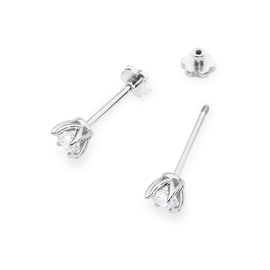 Gold Earrings with 2 x 0.30ct Lab-diamonds