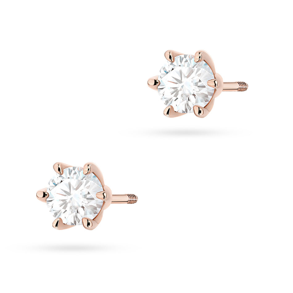 Gold Earrings with 2 x 0.50ct Diamonds