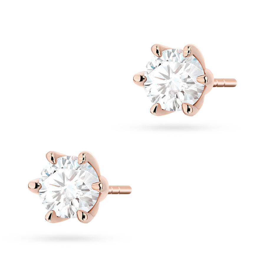 Gold Earrings with 2 x 0.70ct Lab-diamonds