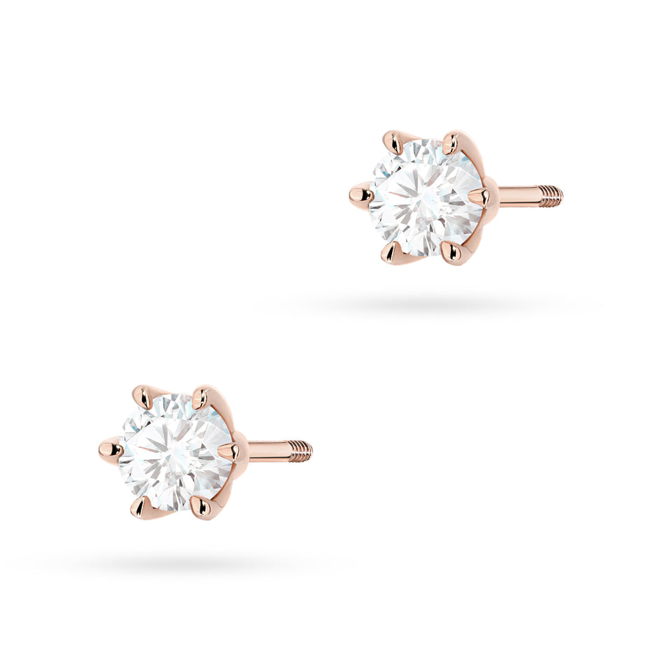 Gold Earrings with 2 x 0.30ct Lab-diamonds