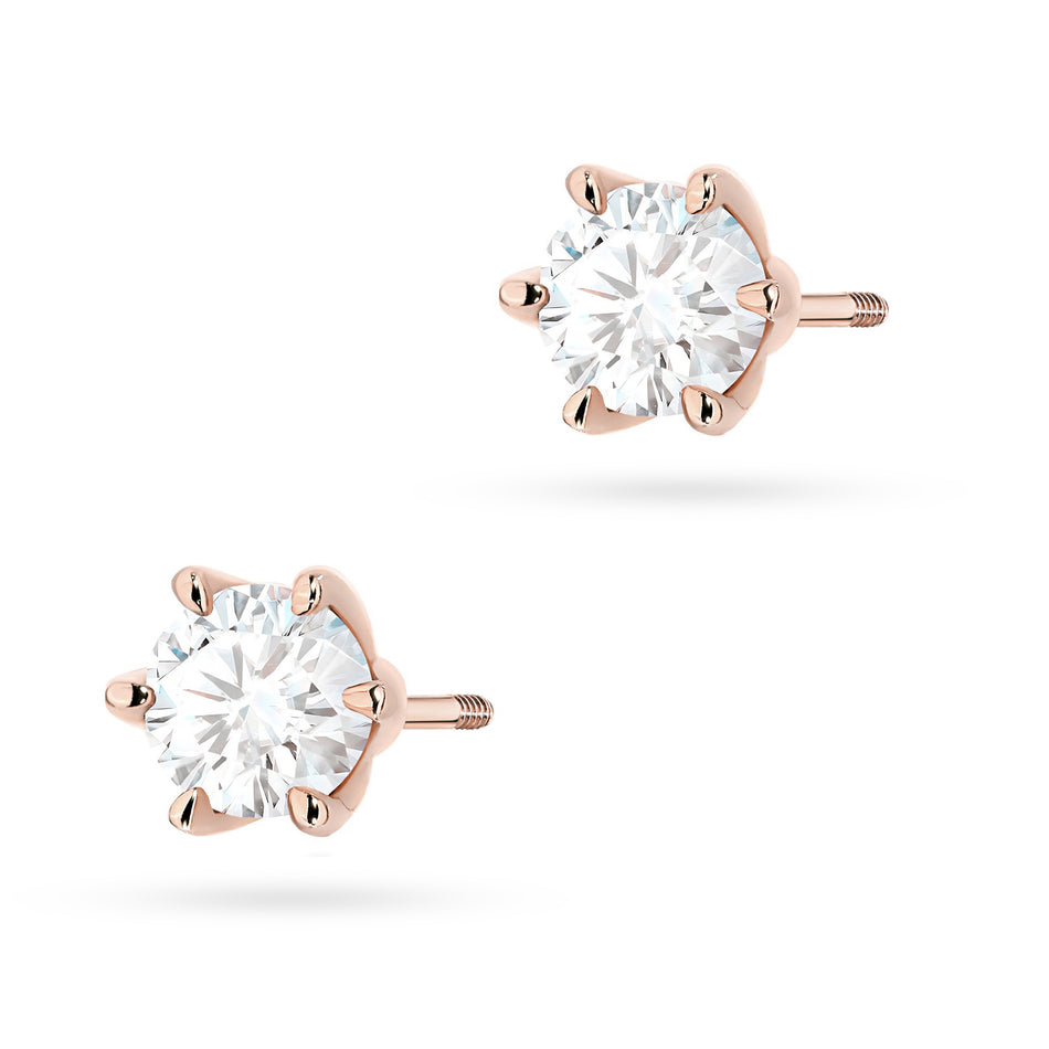Gold Earrings with 2 x 0.70ct Lab-diamonds
