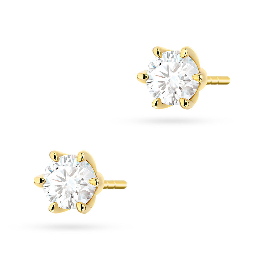 Gold Earrings with 2 x 0.50ct Diamonds