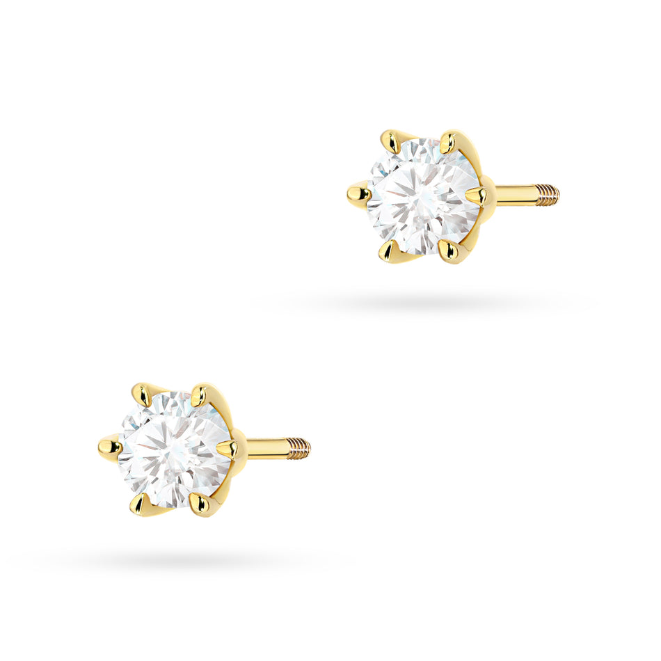 Gold Earrings with 2 x 0.30ct Diamonds