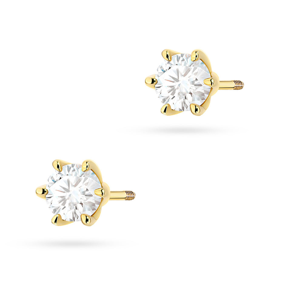 Gold Earrings with 2 x 0.50ct Diamonds