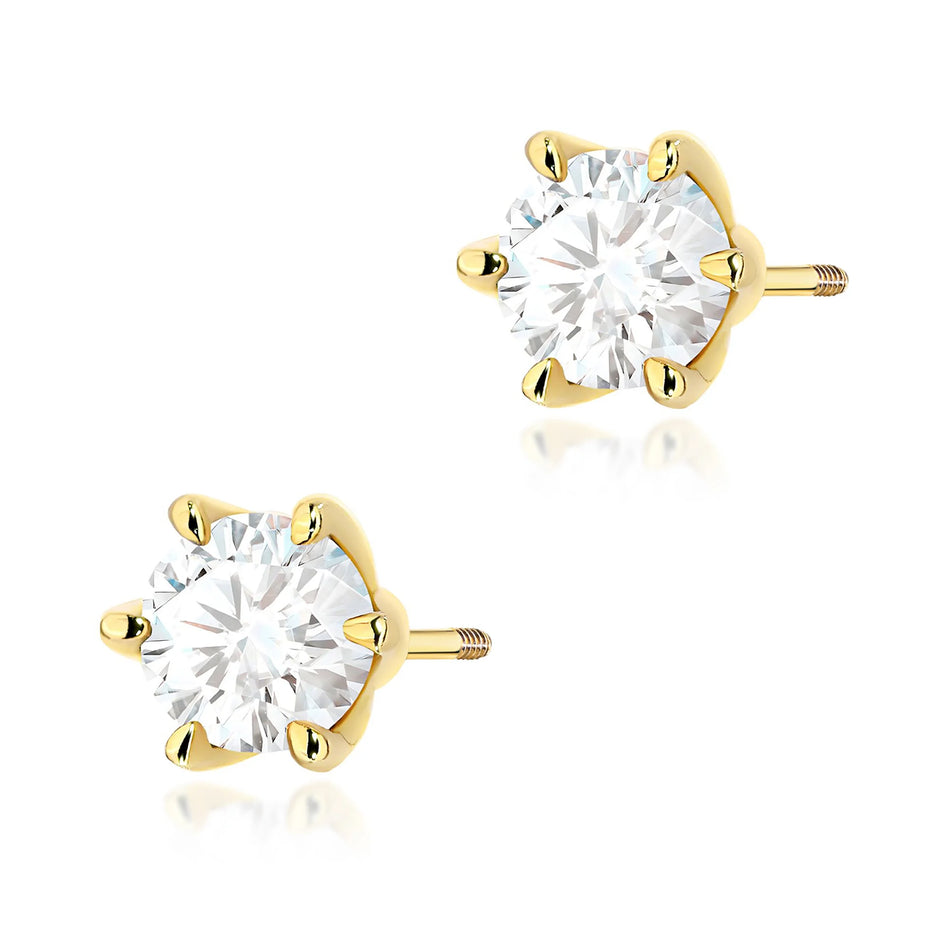 Gold Earrings with 1.00ct Diamonds