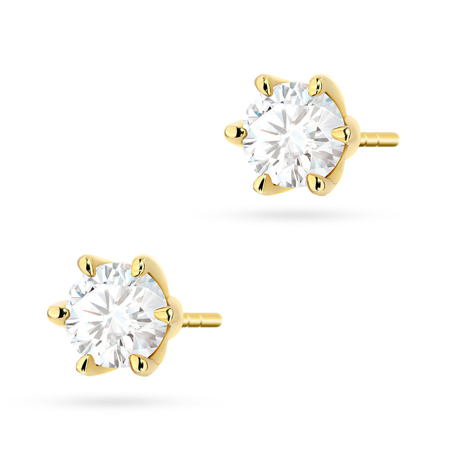 Gold Earrings with 2 x 0.70ct Lab-diamonds