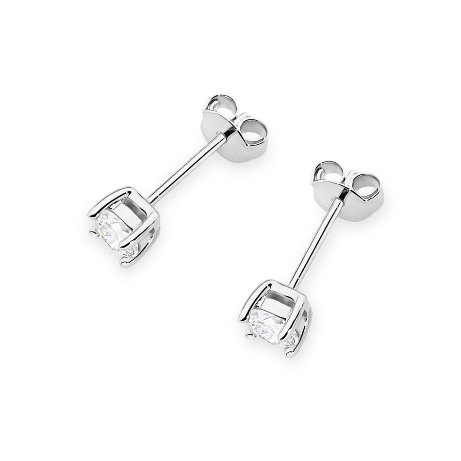 Zlaté náušnice s 2 x 0,40 ct laboratórnymi diamantmi