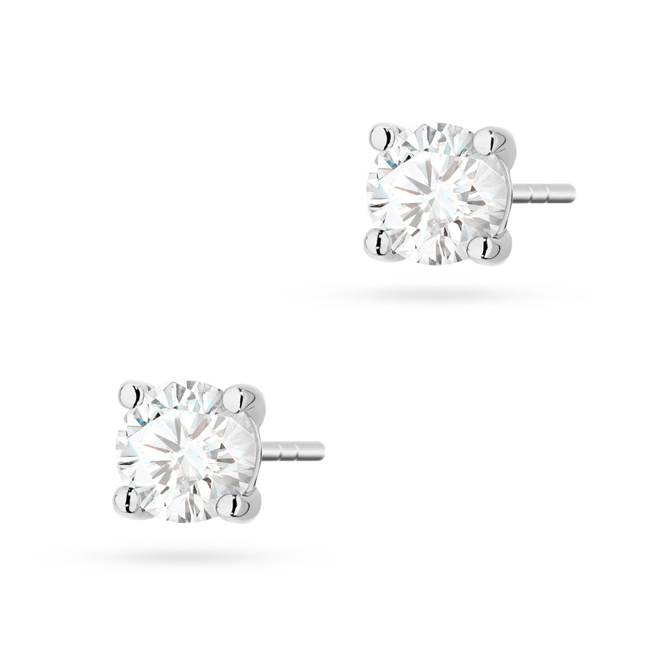 Gold Earrings with 2 x 0.70ct Lab-diamonds