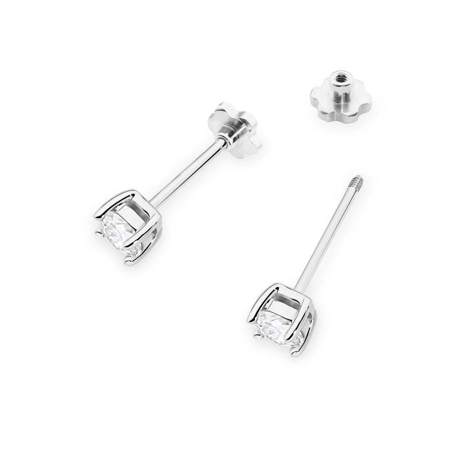 Gold Earrings with 2 x 0.30ct Lab-diamonds