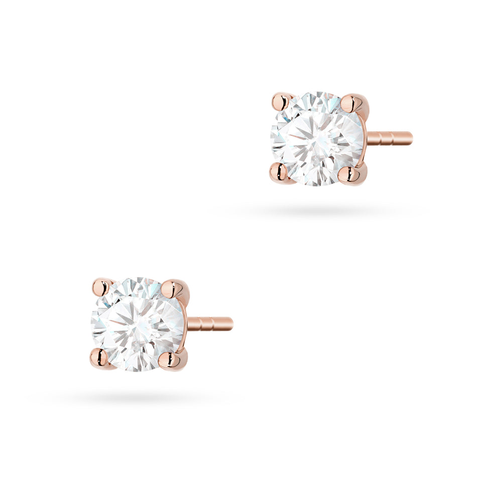 Gold Earrings with 2 x 0.50ct Diamonds