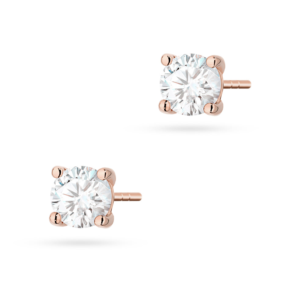 Gold Earrings with 2 x 0.70ct Lab-diamonds