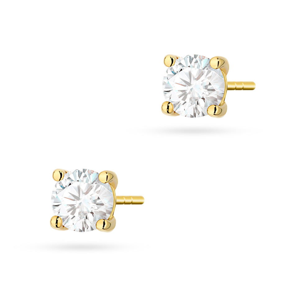 Gold Earrings with 2 x 0.70ct Diamonds