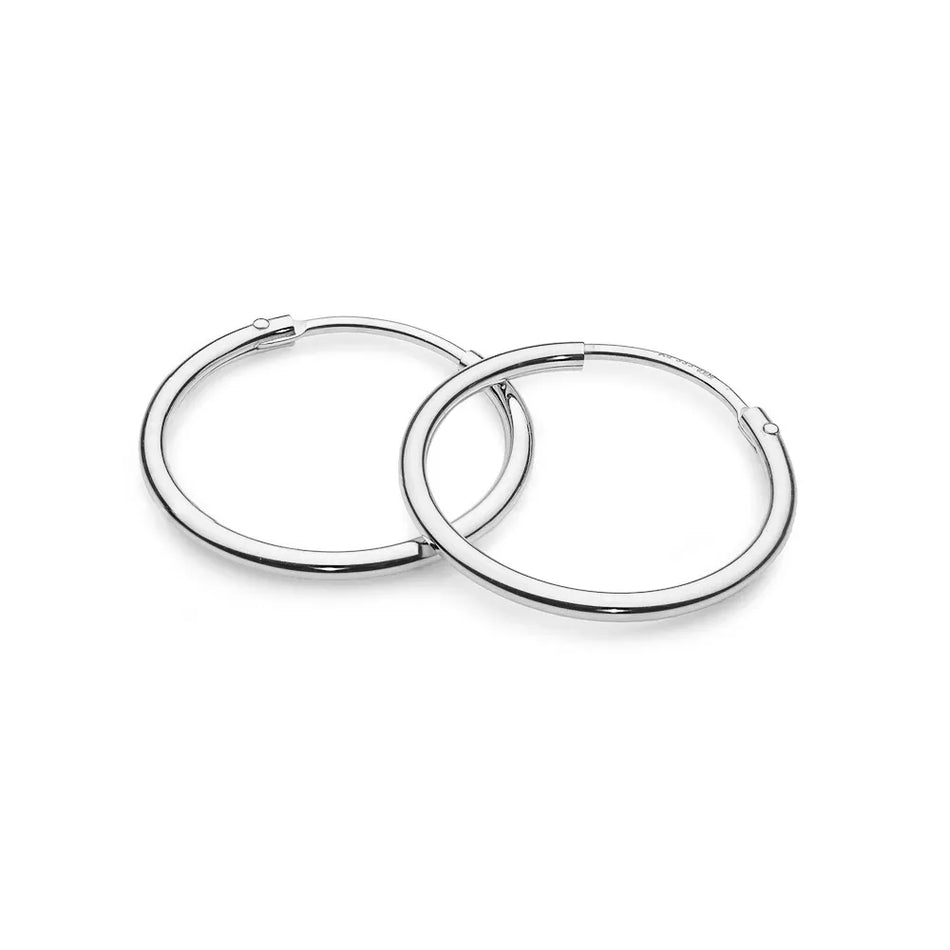 Strieborný Kruhové zásuvacie Náušnice