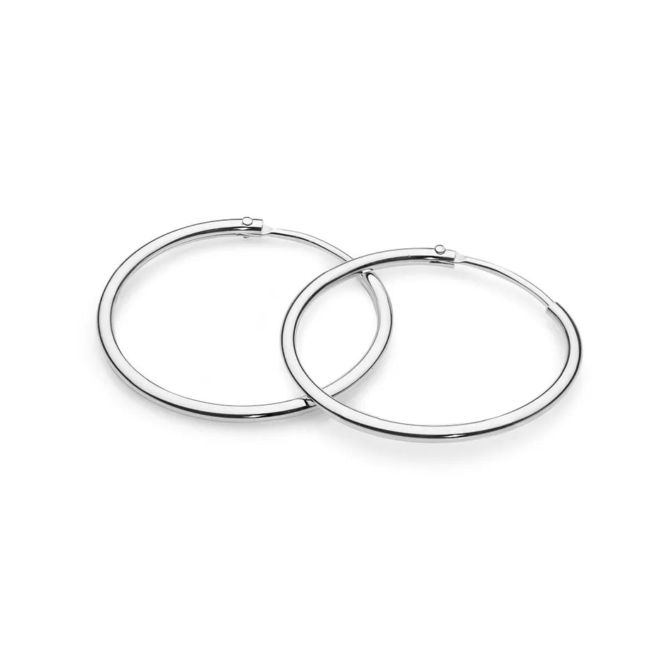 Strieborný Kruhové zásuvacie Náušnice