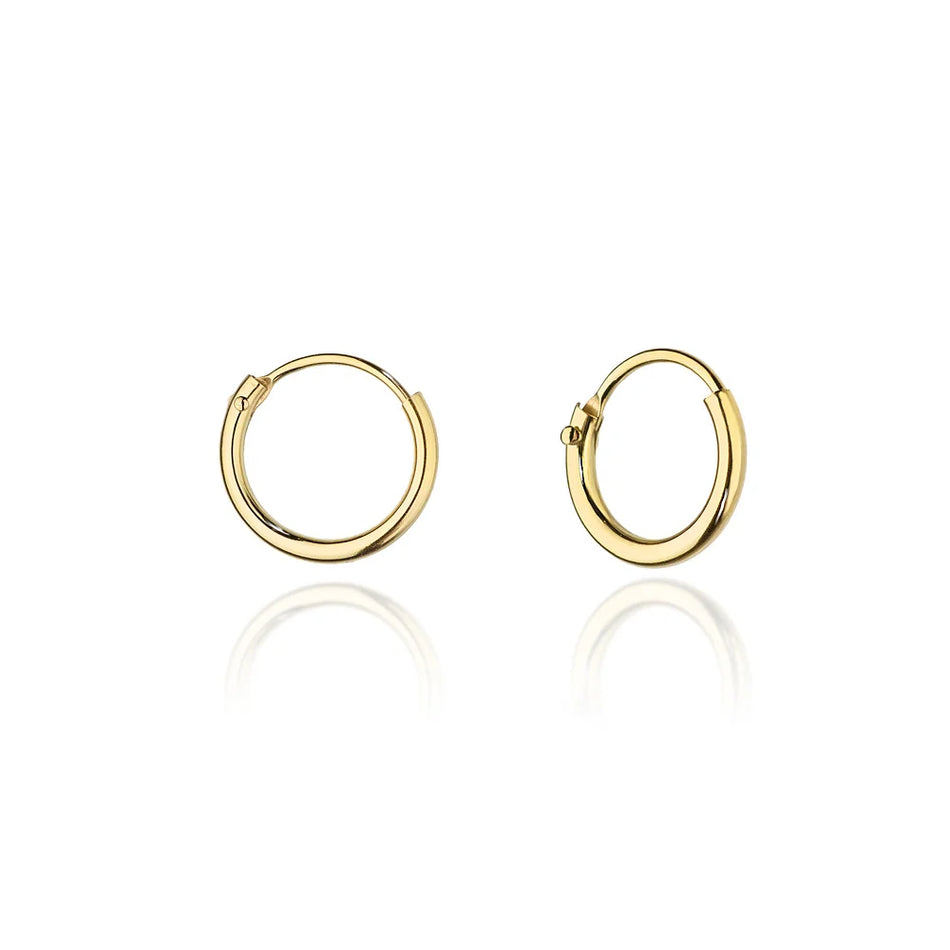 Gold Creole Earrings 11mm