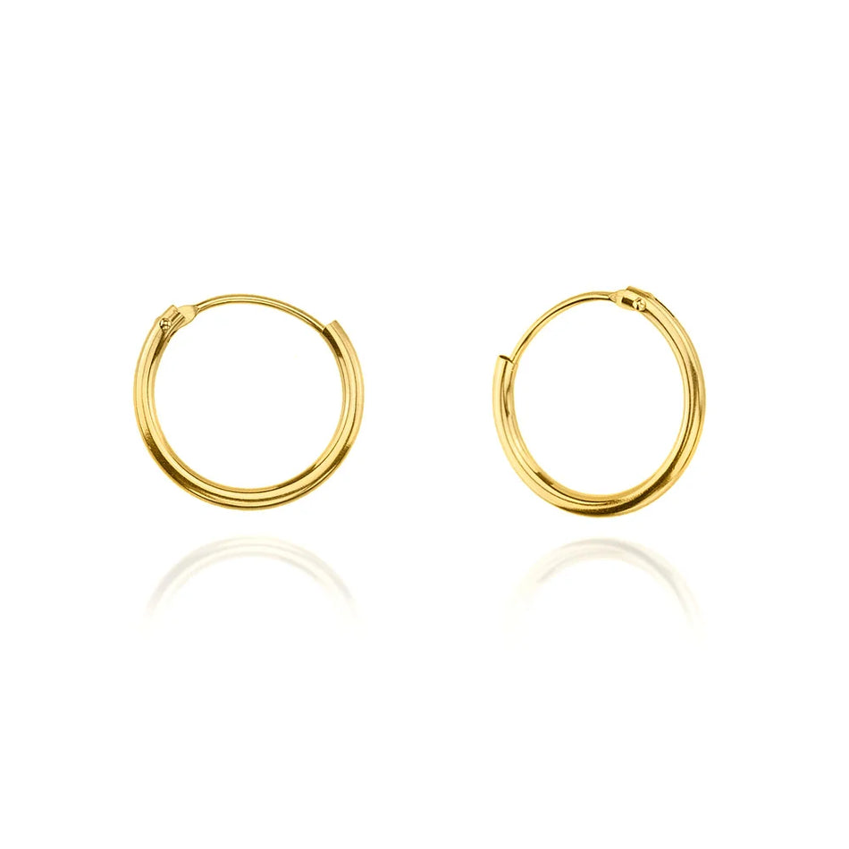 Gold Creole Earrings 11-15mm