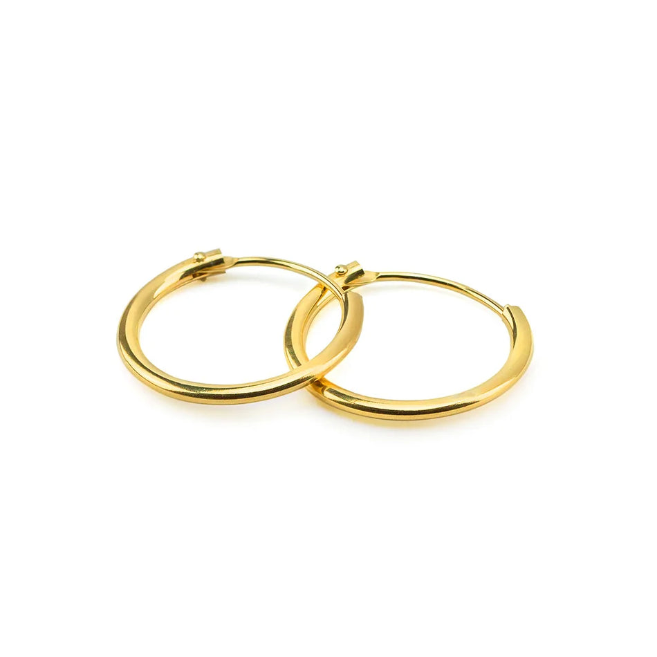 Gold Creole Earrings 11-15mm