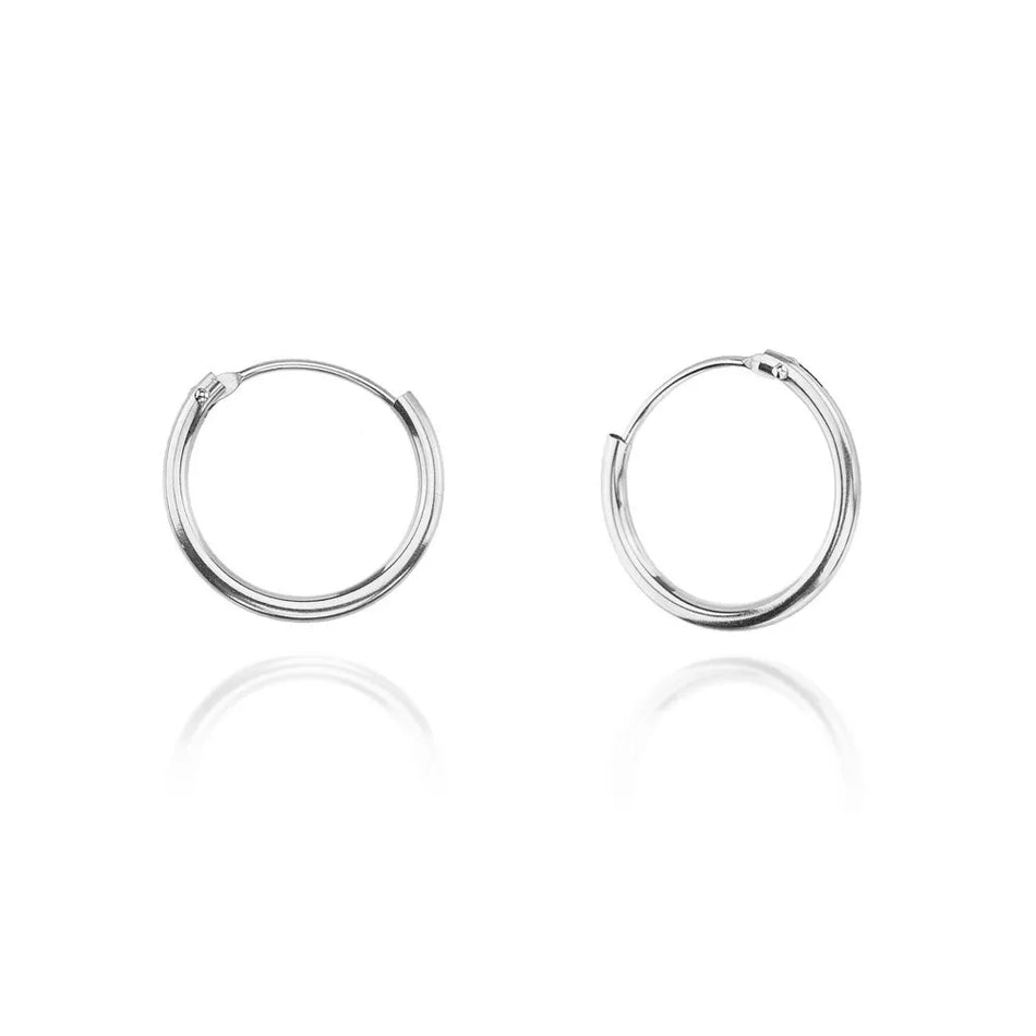 Strieborný Kruhové zásuvacie Náušnice 10-15 mm