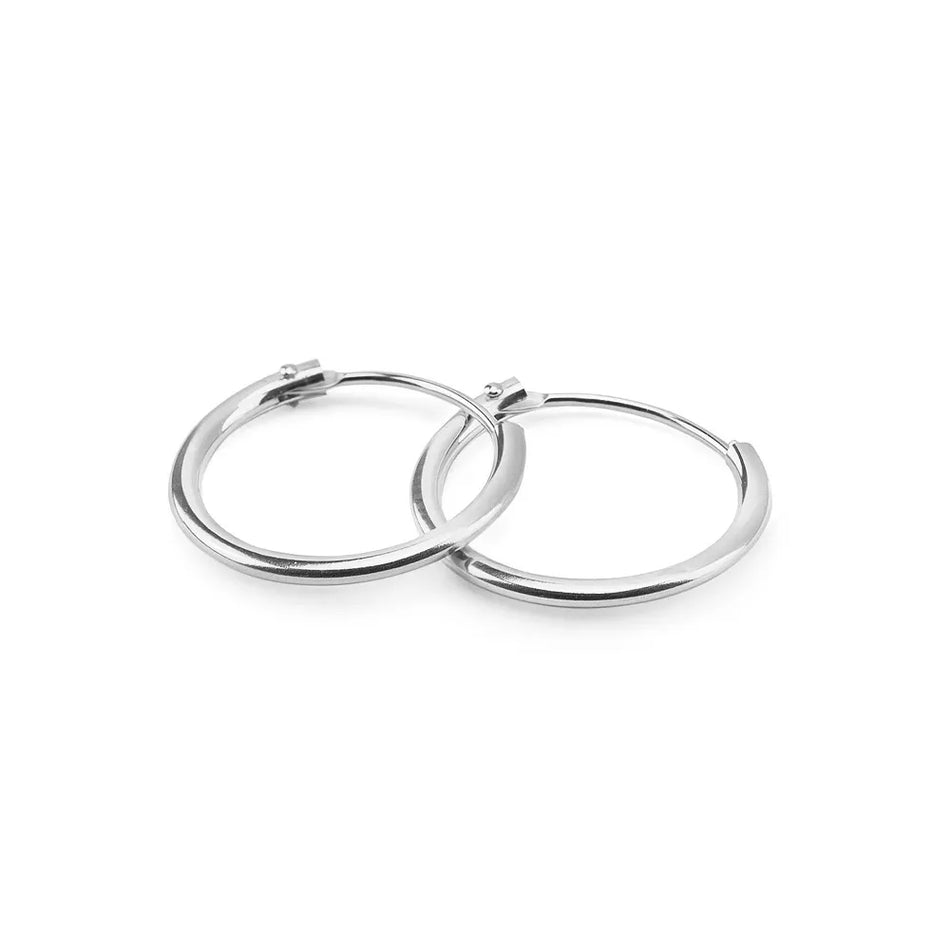 Strieborný Kruhové zásuvacie Náušnice 10-15 mm