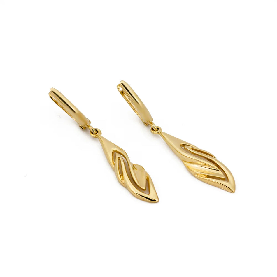 Gold English Clasp Earrings