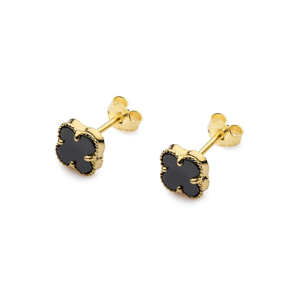 Gold Stud Earrings Lucky